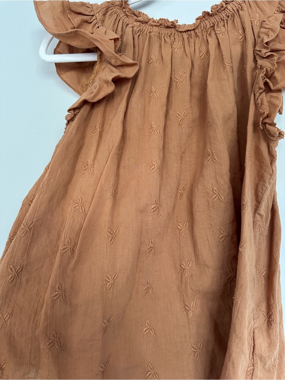 Target Universal Thread Rust Ruffle Sleeve Dress - Picture 2 of 4
